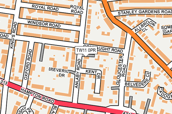 TW11 0PR map - OS OpenMap – Local (Ordnance Survey)