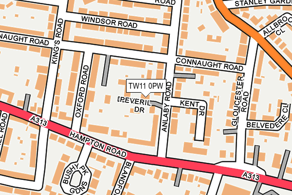 TW11 0PW map - OS OpenMap – Local (Ordnance Survey)