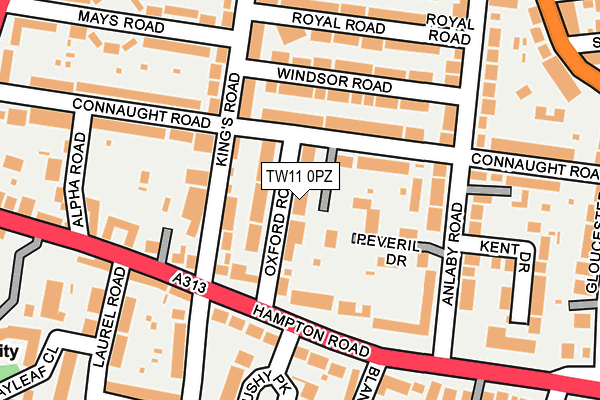 TW11 0PZ map - OS OpenMap – Local (Ordnance Survey)