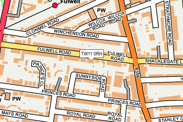 TW11 0RH map - OS OpenMap – Local (Ordnance Survey)