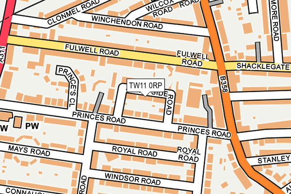 TW11 0RP map - OS OpenMap – Local (Ordnance Survey)