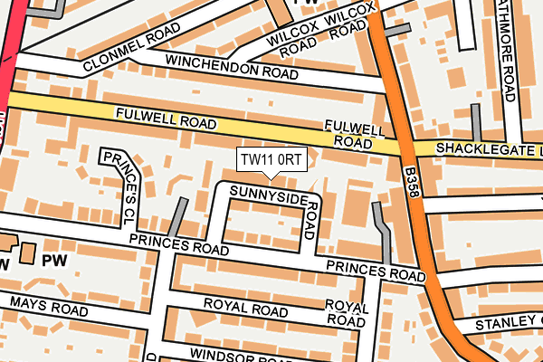 TW11 0RT map - OS OpenMap – Local (Ordnance Survey)