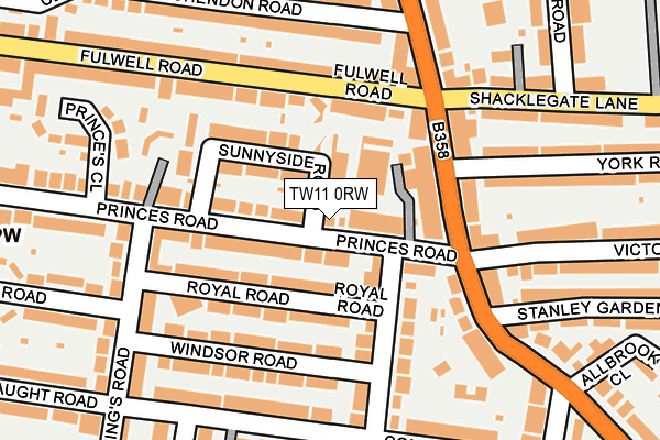 TW11 0RW map - OS OpenMap – Local (Ordnance Survey)