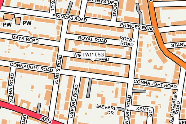 TW11 0SG map - OS OpenMap – Local (Ordnance Survey)