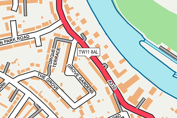 TW11 8AL map - OS OpenMap – Local (Ordnance Survey)