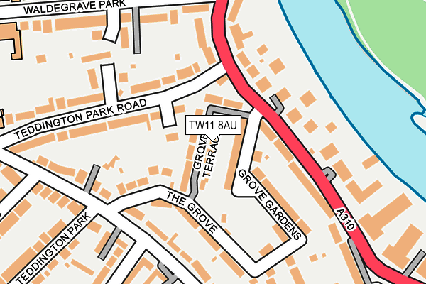 TW11 8AU map - OS OpenMap – Local (Ordnance Survey)