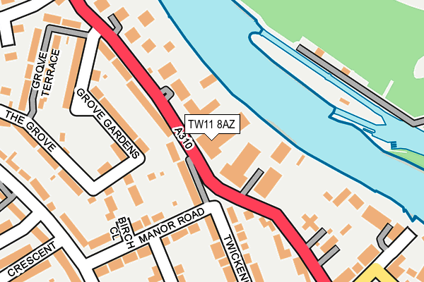 TW11 8AZ map - OS OpenMap – Local (Ordnance Survey)