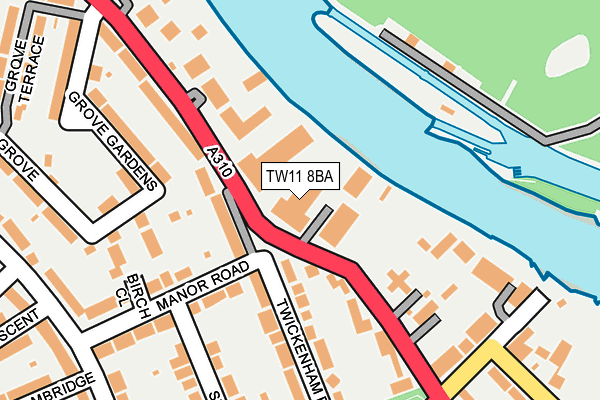 TW11 8BA map - OS OpenMap – Local (Ordnance Survey)