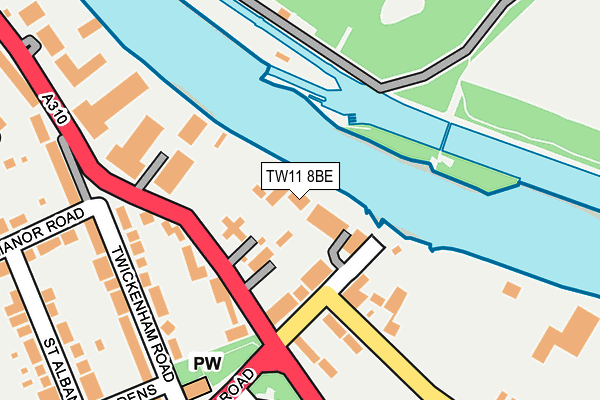 TW11 8BE map - OS OpenMap – Local (Ordnance Survey)