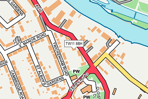 TW11 8BH map - OS OpenMap – Local (Ordnance Survey)