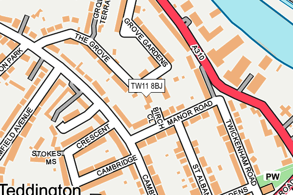 TW11 8BJ map - OS OpenMap – Local (Ordnance Survey)