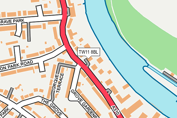 TW11 8BL map - OS OpenMap – Local (Ordnance Survey)