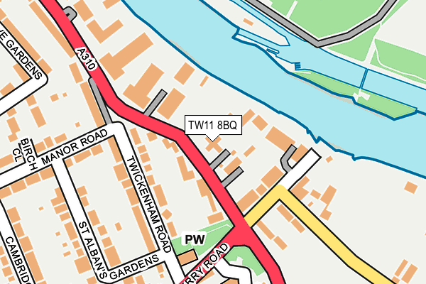 TW11 8BQ map - OS OpenMap – Local (Ordnance Survey)