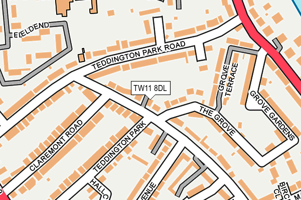 TW11 8DL map - OS OpenMap – Local (Ordnance Survey)