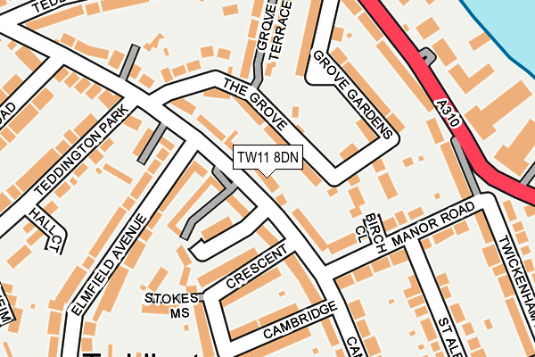 TW11 8DN map - OS OpenMap – Local (Ordnance Survey)