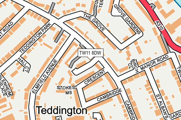 Map of TEDDINGTON SERVICES LIMITED at local scale