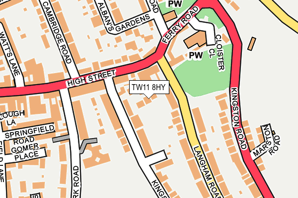 TW11 8HY map - OS OpenMap – Local (Ordnance Survey)