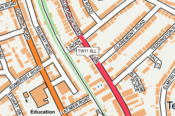 TW11 8LL map - OS OpenMap – Local (Ordnance Survey)
