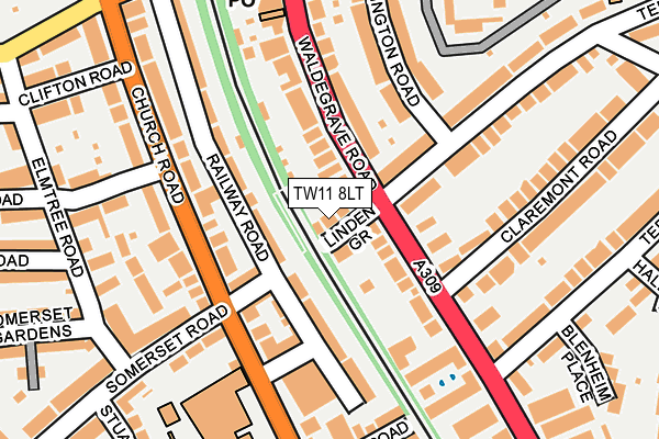 TW11 8LT map - OS OpenMap – Local (Ordnance Survey)