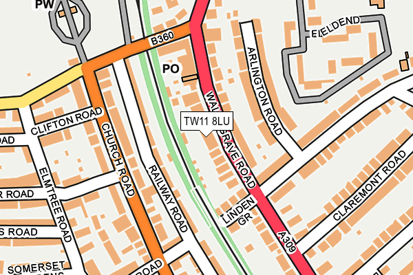 TW11 8LU map - OS OpenMap – Local (Ordnance Survey)