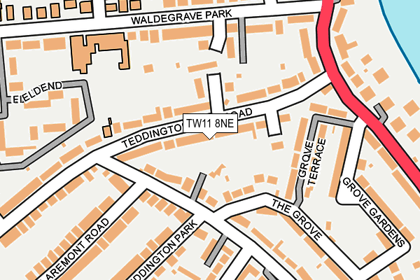 TW11 8NE map - OS OpenMap – Local (Ordnance Survey)