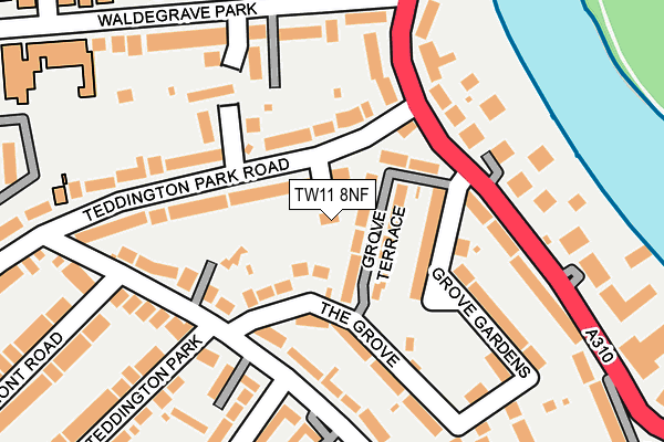 TW11 8NF map - OS OpenMap – Local (Ordnance Survey)