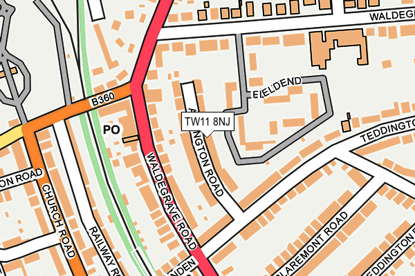 TW11 8NJ map - OS OpenMap – Local (Ordnance Survey)