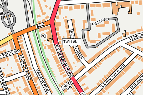 TW11 8NL map - OS OpenMap – Local (Ordnance Survey)