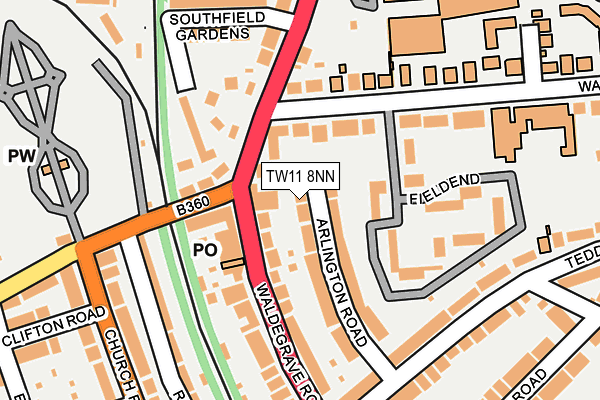 TW11 8NN map - OS OpenMap – Local (Ordnance Survey)