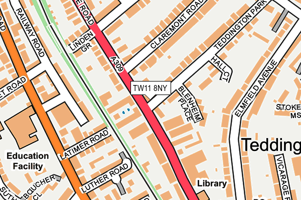 TW11 8NY map - OS OpenMap – Local (Ordnance Survey)