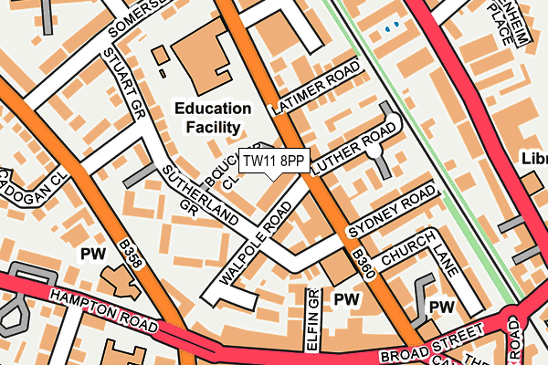 TW11 8PP map - OS OpenMap – Local (Ordnance Survey)