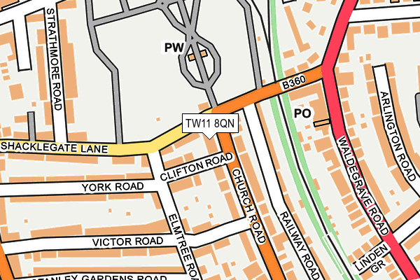 TW11 8QN map - OS OpenMap – Local (Ordnance Survey)