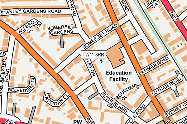 TW11 8RR map - OS OpenMap – Local (Ordnance Survey)