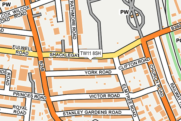 TW11 8SH map - OS OpenMap – Local (Ordnance Survey)