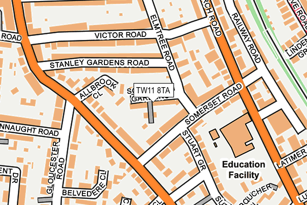 TW11 8TA map - OS OpenMap – Local (Ordnance Survey)