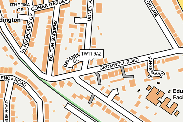 TW11 9AZ map - OS OpenMap – Local (Ordnance Survey)