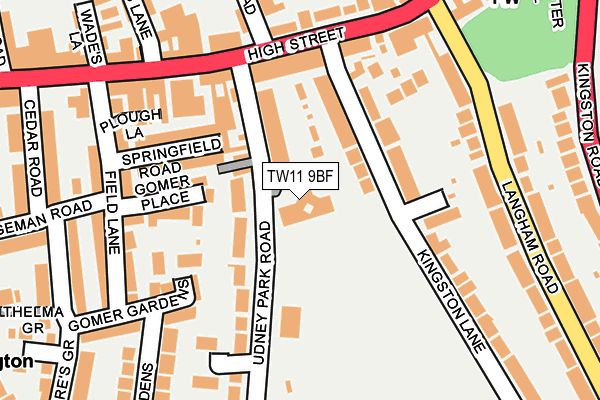 TW11 9BF map - OS OpenMap – Local (Ordnance Survey)