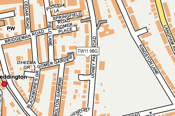 TW11 9BG map - OS OpenMap – Local (Ordnance Survey)