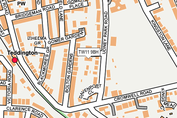 TW11 9BH map - OS OpenMap – Local (Ordnance Survey)