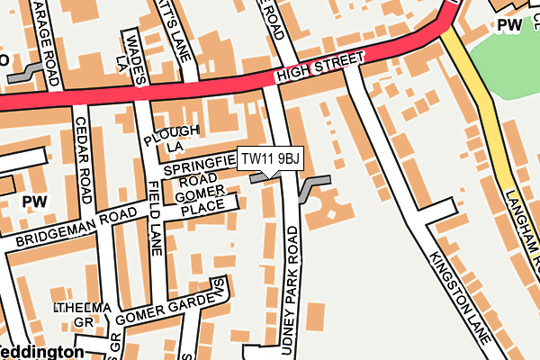 TW11 9BJ map - OS OpenMap – Local (Ordnance Survey)