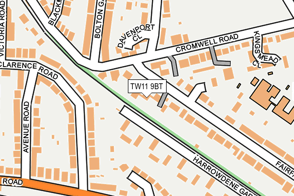 TW11 9BT map - OS OpenMap – Local (Ordnance Survey)