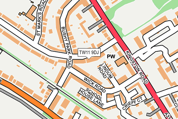 TW11 9DJ map - OS OpenMap – Local (Ordnance Survey)
