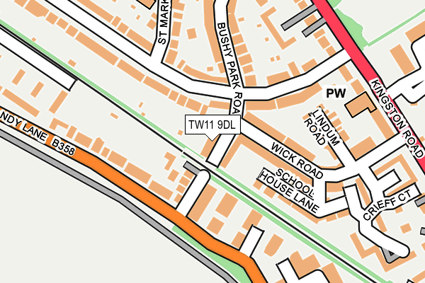 TW11 9DL map - OS OpenMap – Local (Ordnance Survey)