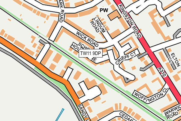 TW11 9DP map - OS OpenMap – Local (Ordnance Survey)