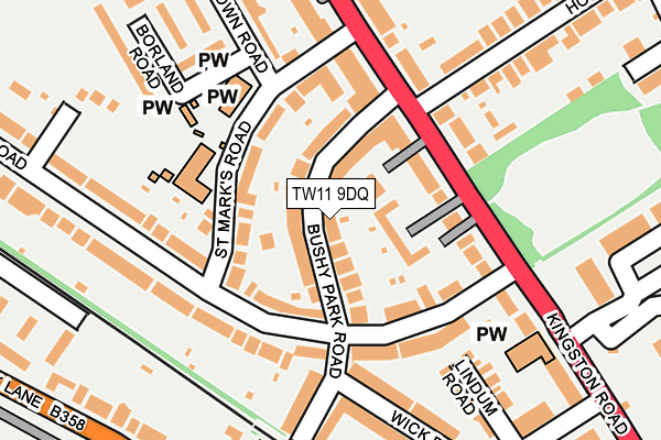 TW11 9DQ map - OS OpenMap – Local (Ordnance Survey)