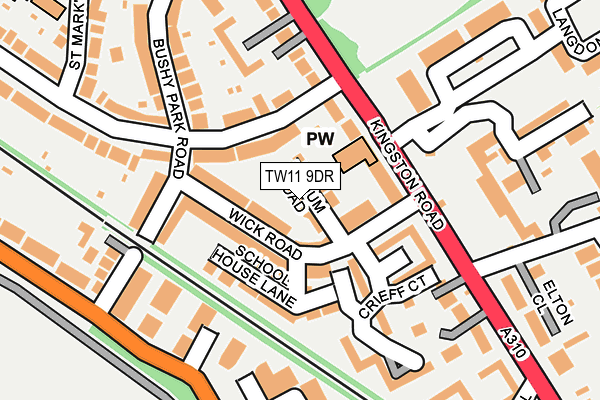 TW11 9DR map - OS OpenMap – Local (Ordnance Survey)