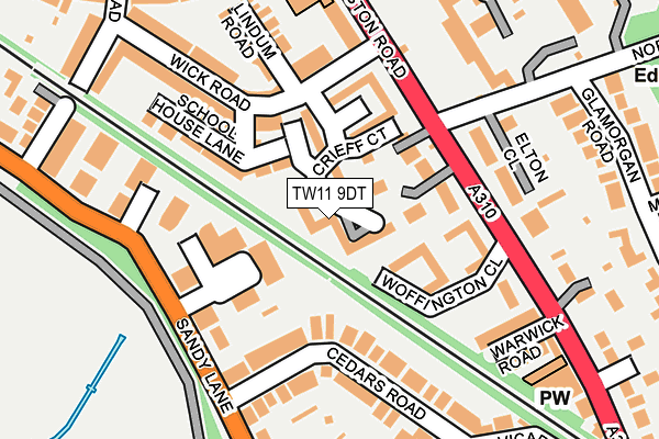 TW11 9DT map - OS OpenMap – Local (Ordnance Survey)