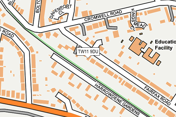 TW11 9DU map - OS OpenMap – Local (Ordnance Survey)
