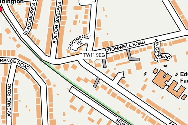 TW11 9EG map - OS OpenMap – Local (Ordnance Survey)
