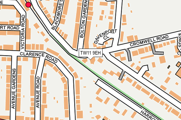 TW11 9EH map - OS OpenMap – Local (Ordnance Survey)